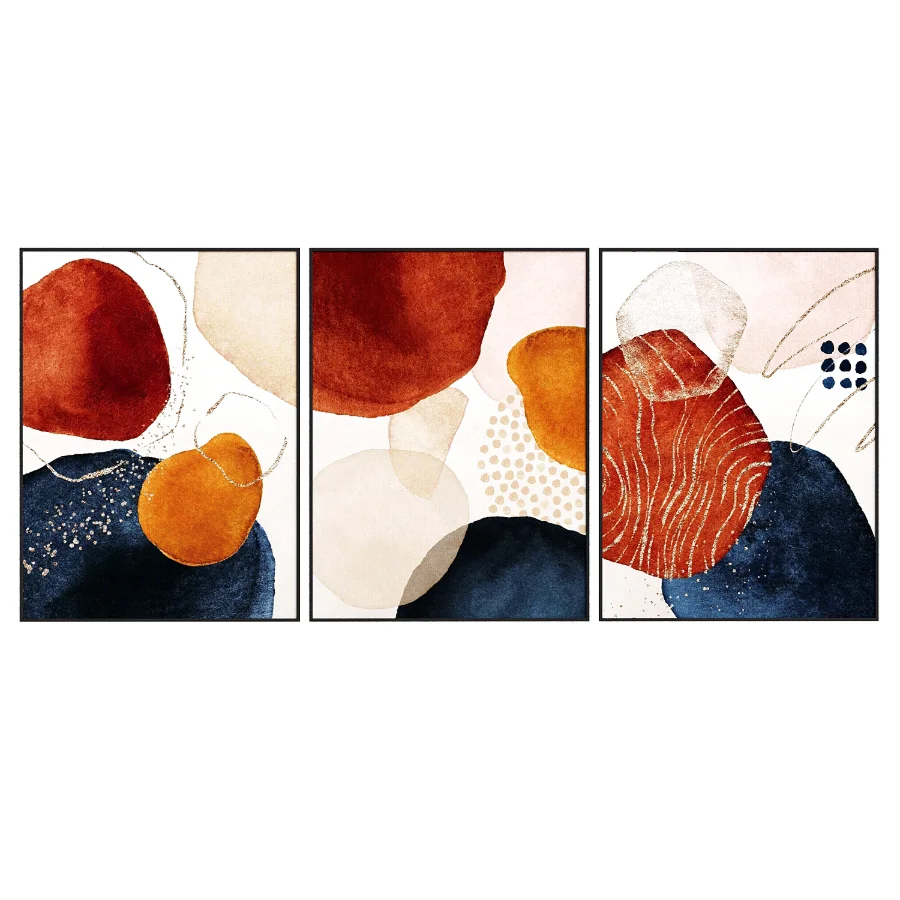 Quadro Texturas Terracota e Azul Image 2