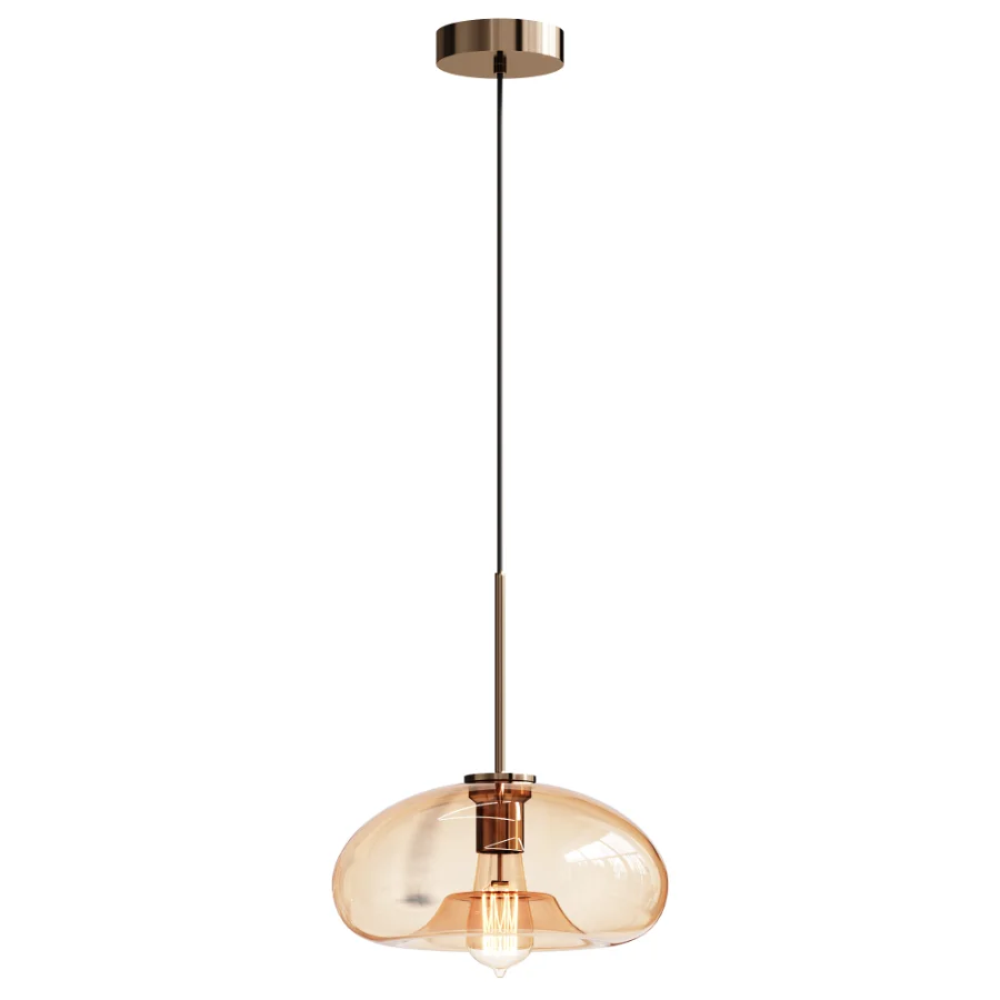 Modern Cognac Glass Pendant Light Image 2