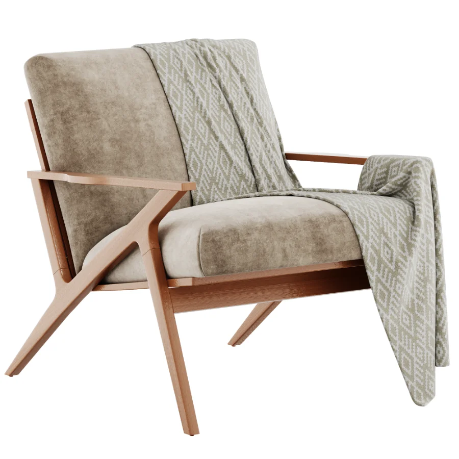 Cavett Wood Frame Armchair by Crate Barrel Image 3