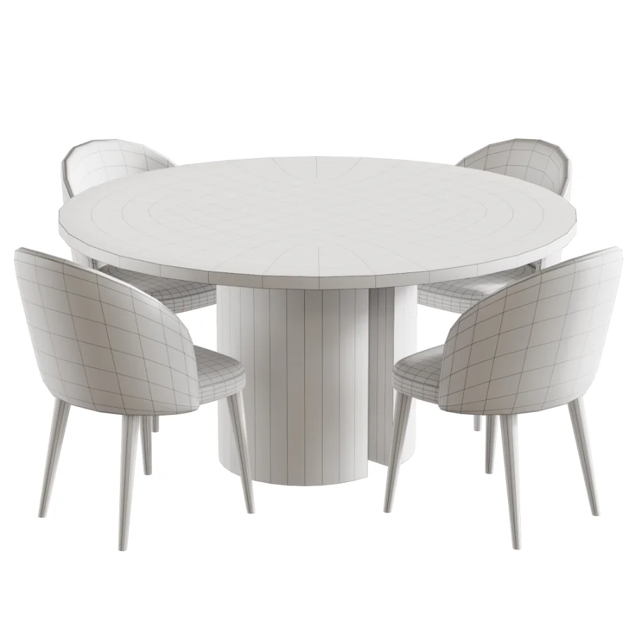 Timon Upholstered Dining Chair And Nealy Round Table Image 6