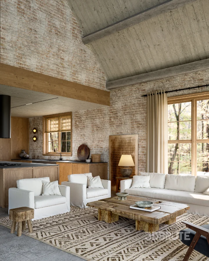 Wabi-sabi living room interior Image 5