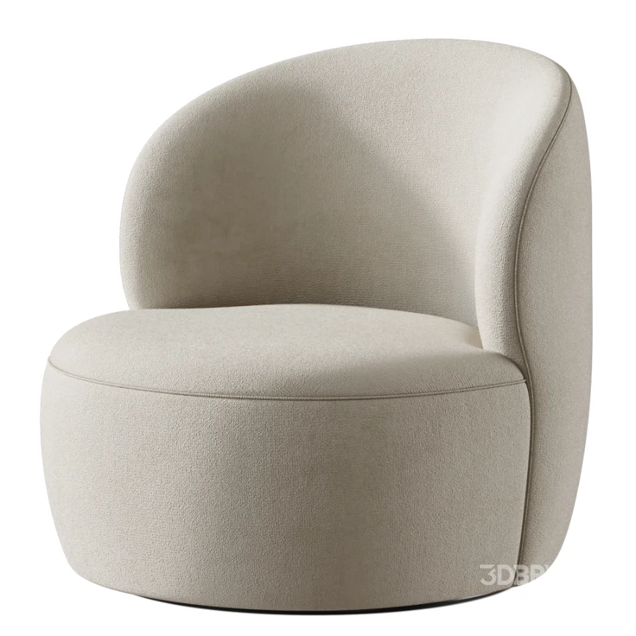 Upholstered Swivel Barrel Chair Image 3