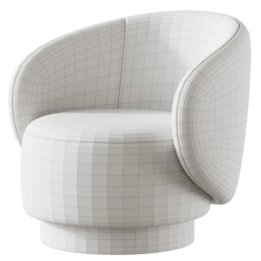Modern Swivel Barrel Chairs With Wood Base Image 7