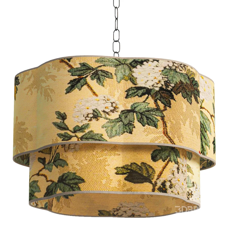 Light Linen Drum Dimmable Chandelier Image 4