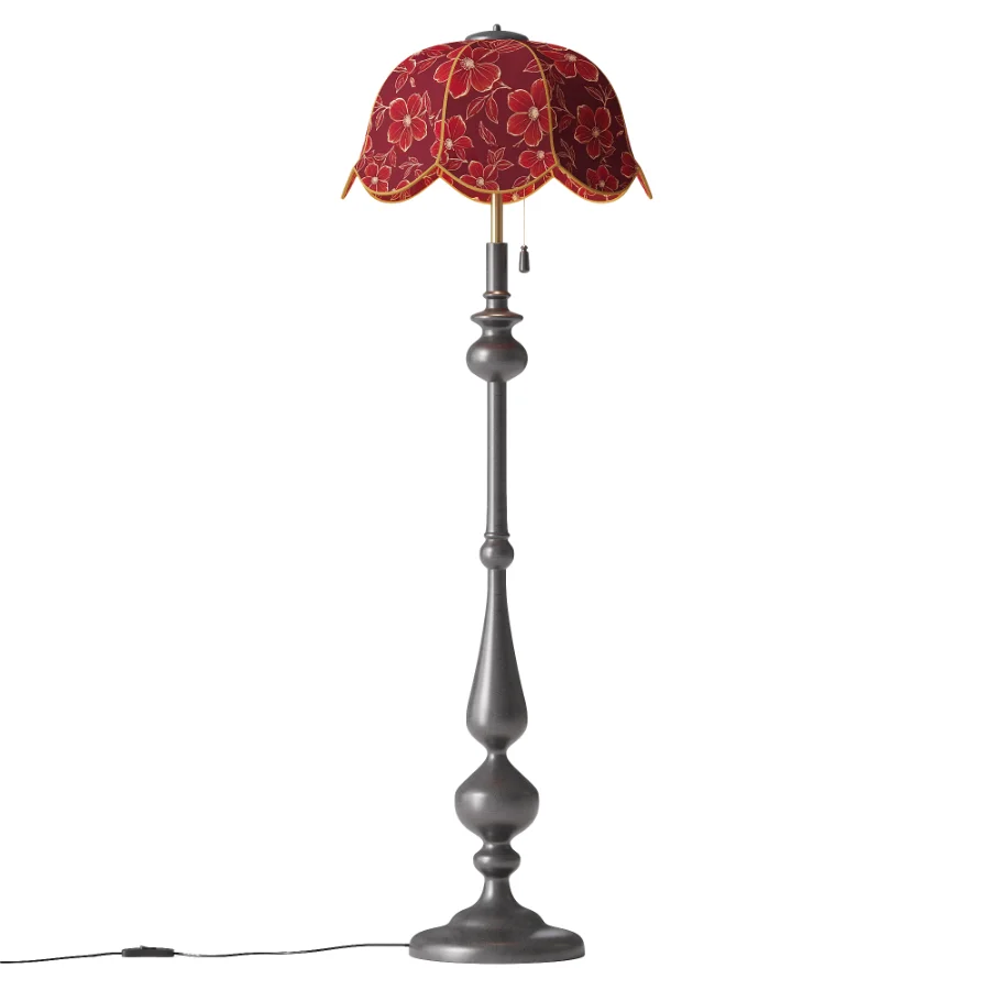 Vintage Floral Floor Lamp Image 2
