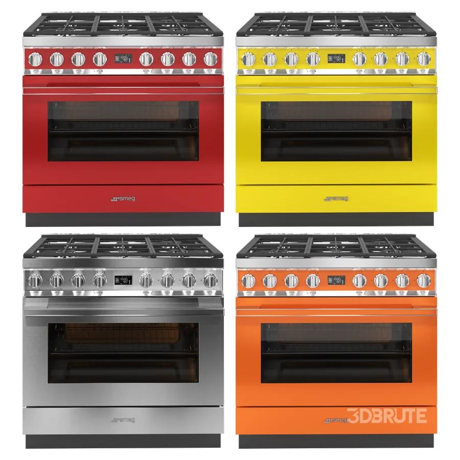 SMEG – Cooker with Gas Hob 90cm – Decorative wall hood 90cm Image 3
