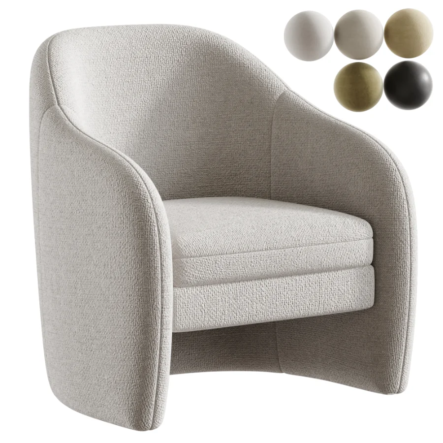 Sellner Upholstered Barrel Armchair Image 1