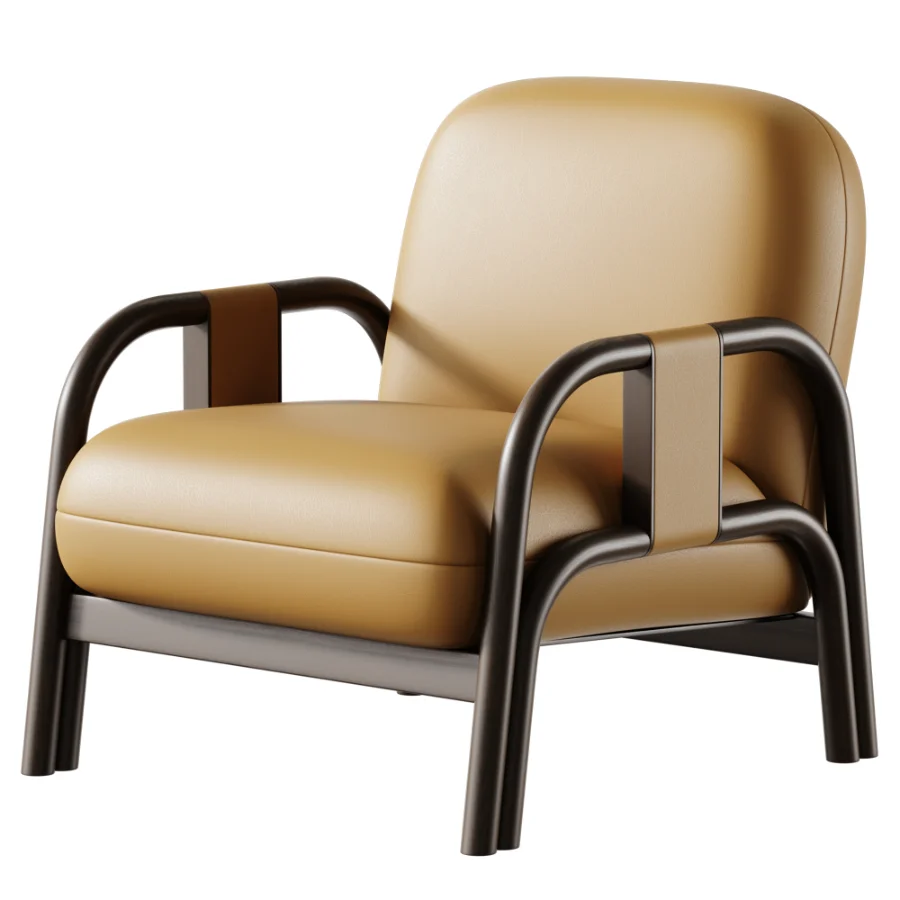 Vindy ash and velour lounge chair Image 4