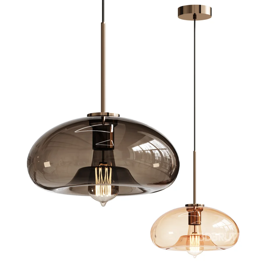 Modern Cognac Glass Pendant Light Image 1