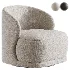 Stith Velvet Upholstered Swivel Barrel Chair - Thumbnail 1