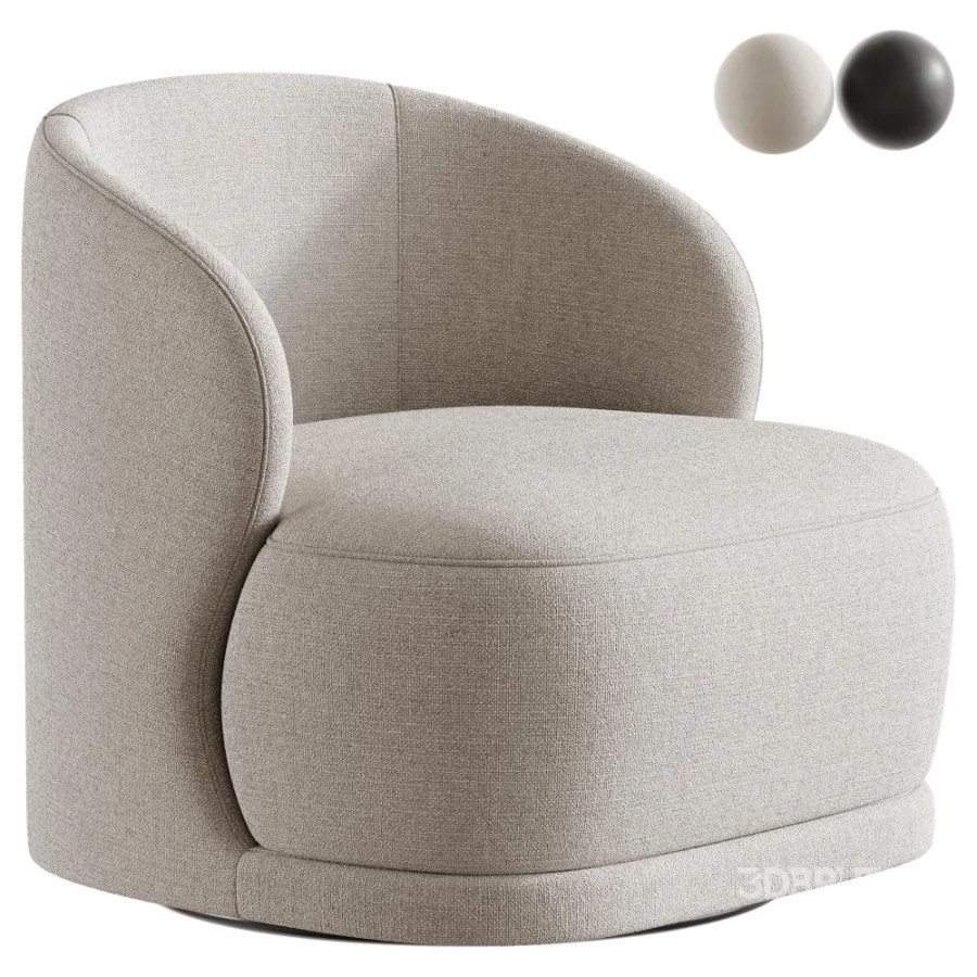 Stith Velvet Upholstered Swivel Barrel Chair Image 1