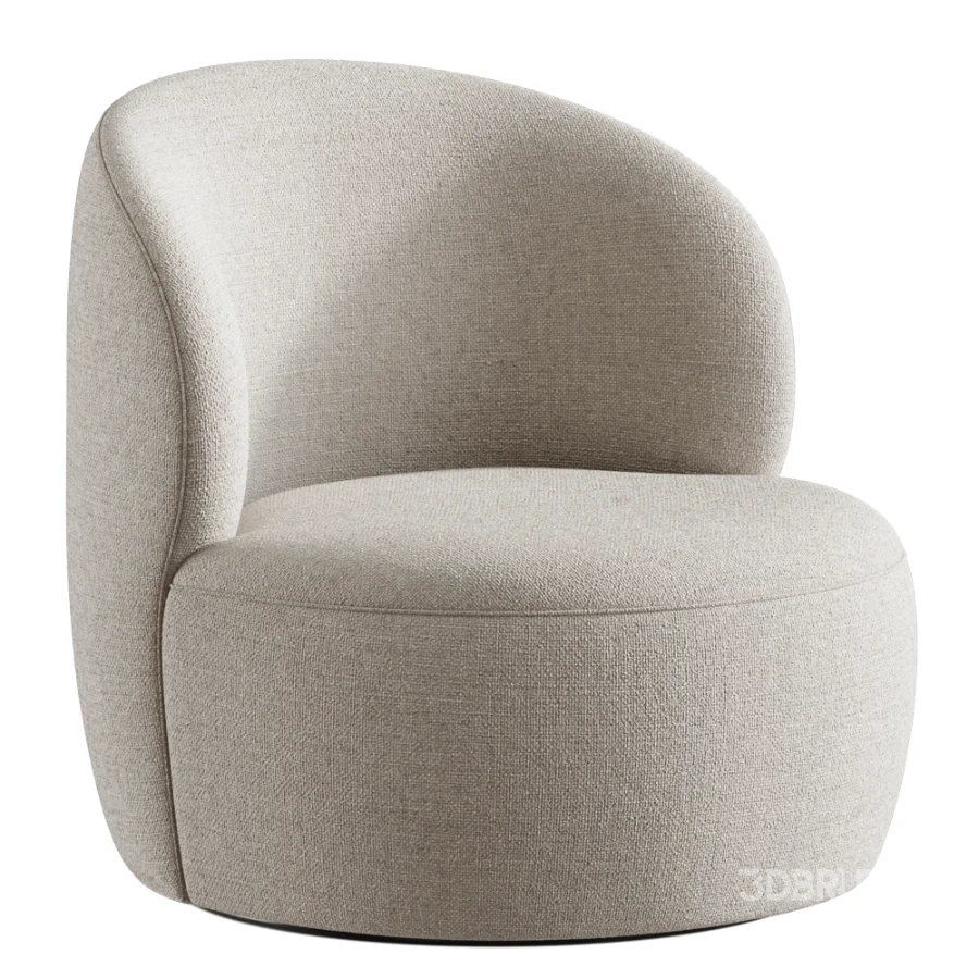 Upholstered Swivel Barrel Chair Image 2