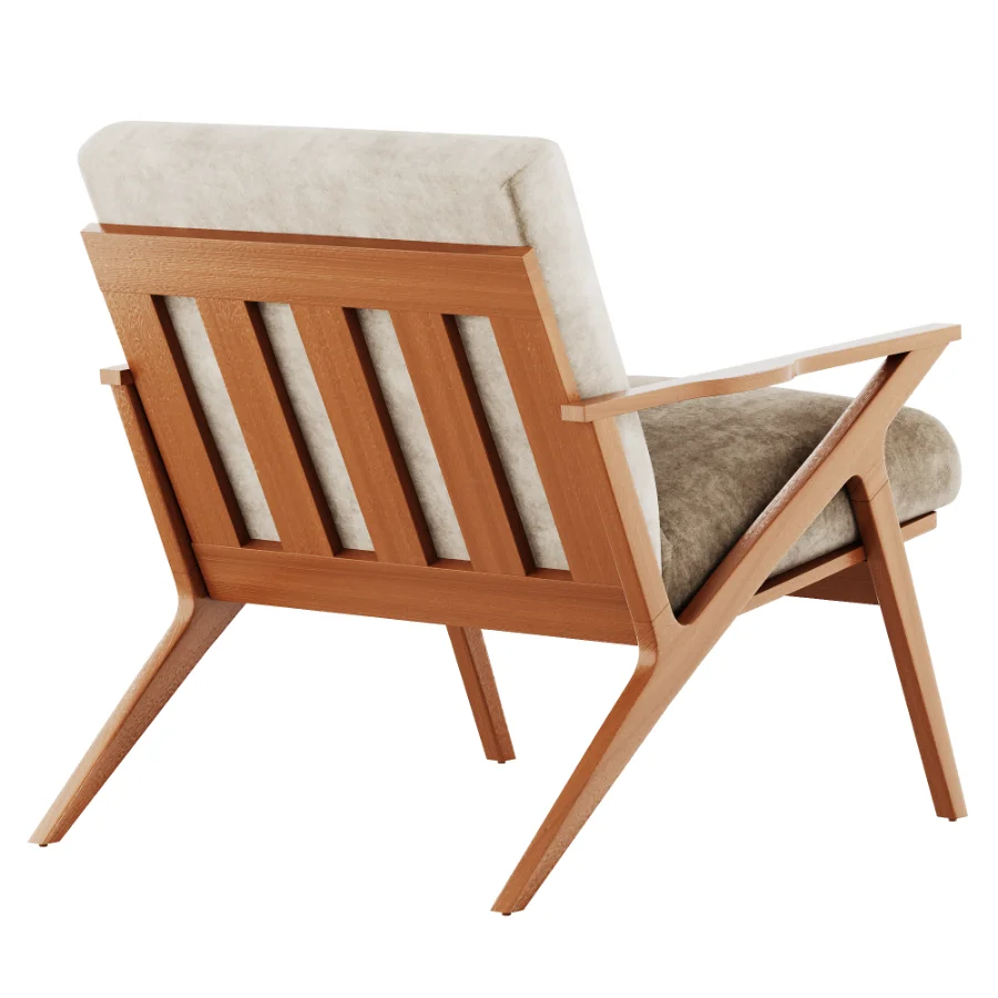 Cavett Wood Frame Armchair by Crate Barrel Image 5