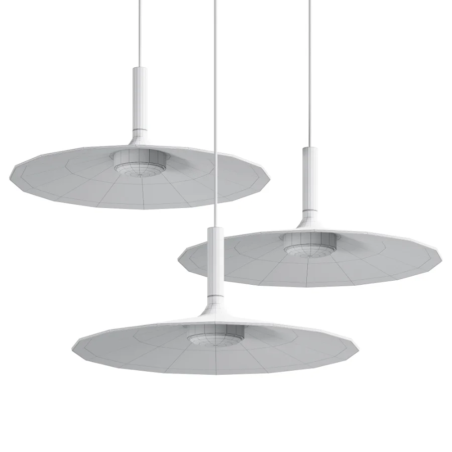 Larkin White Saucer Pendant Light Image 3