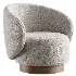 Modern Swivel Barrel Chairs With Wood Base - Thumbnail 2