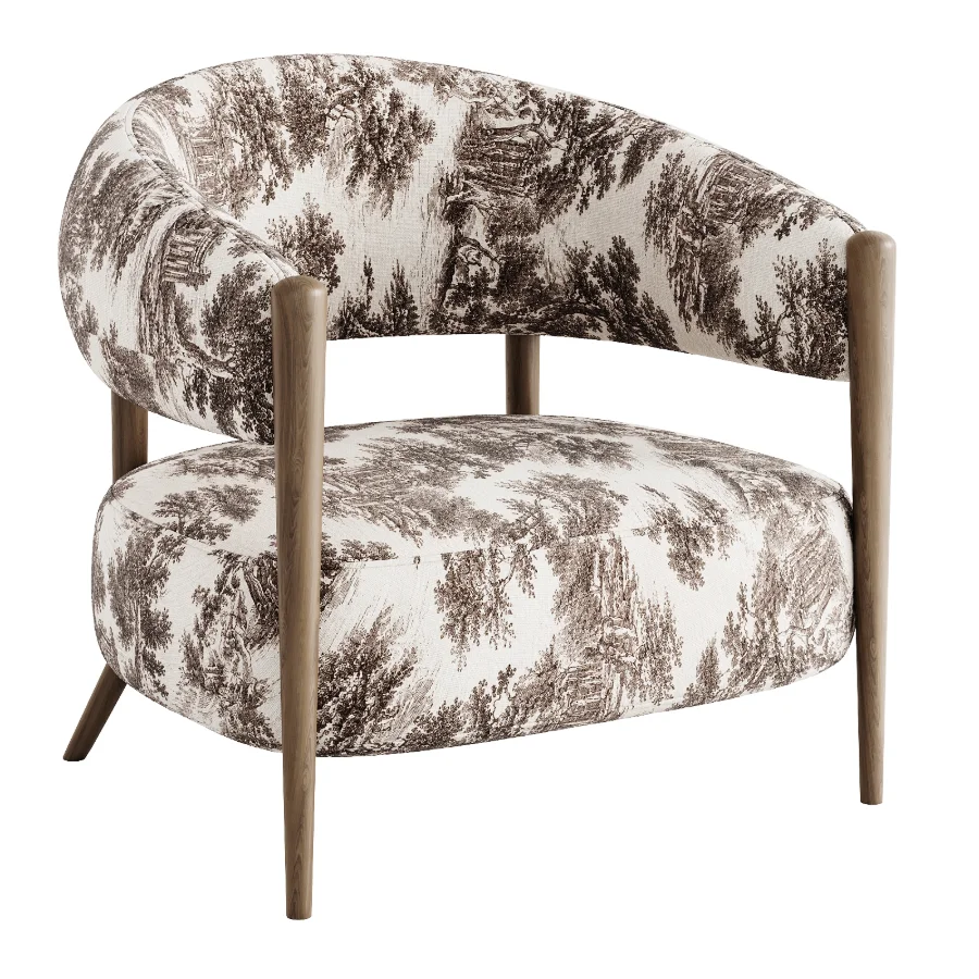 Santi Wood Accent Chair Image 2