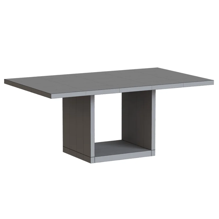 Marble and Wood Dining Table Image 4