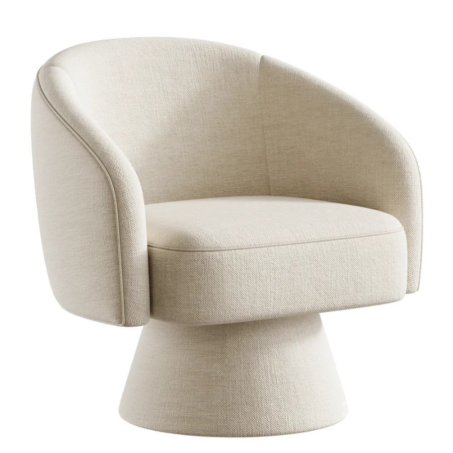 Lenn swivel armchair chenille taupe Image 3