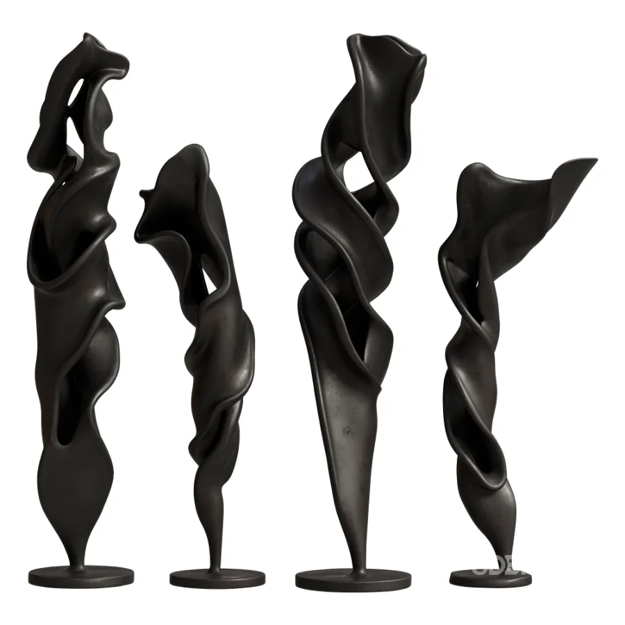 Plaster Floor Statues Organic Spiral Wave Image 5