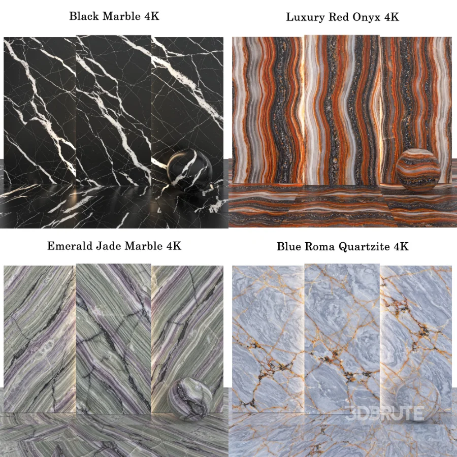 Stone 144 (Emerald Jade, Roma Quartzite, Luxury Onyx) Image 6