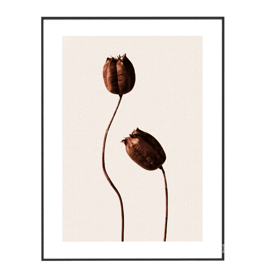 Brown Flowers Print Image 1