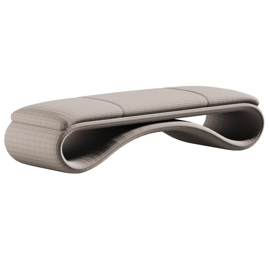 Contemporary leather bench Image 1