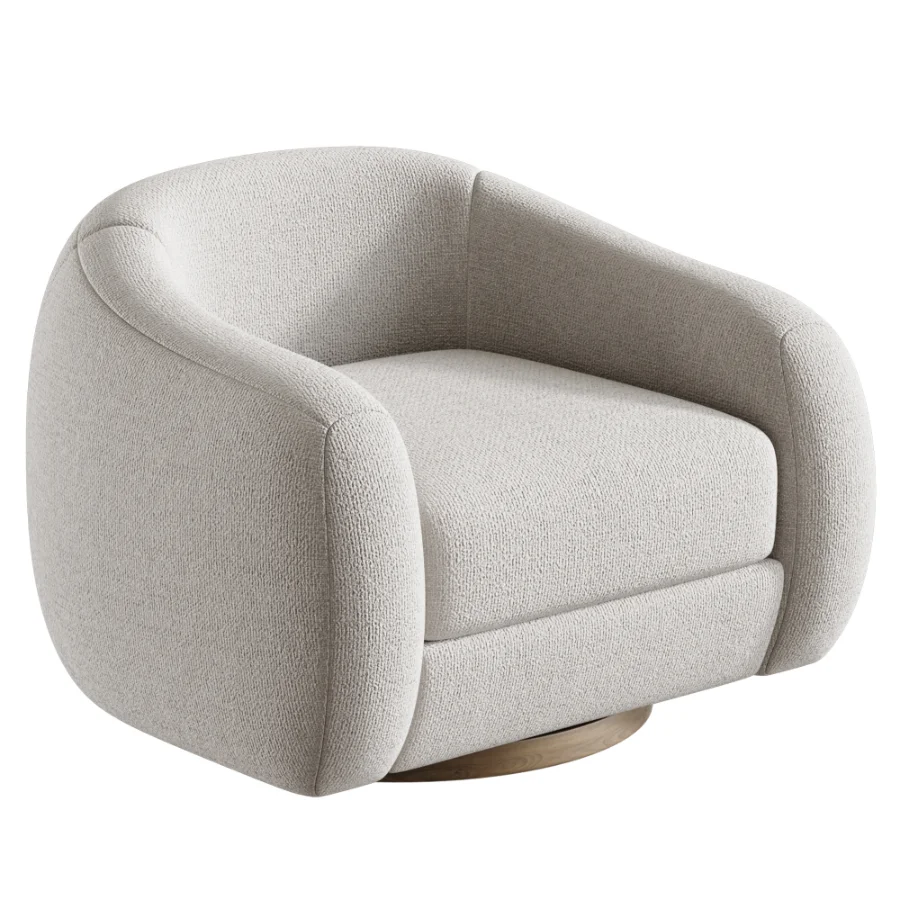 Laszlo Caramel Brown Leather Swivel Chair Image 2
