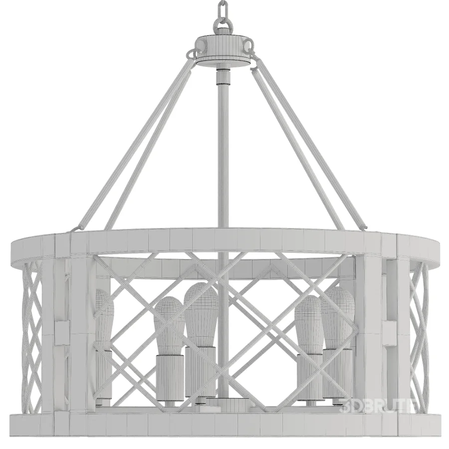 Imitation Wood Drum Chandelier Image 4