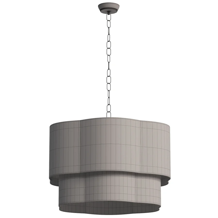 Light Linen Drum Dimmable Chandelier Image 6