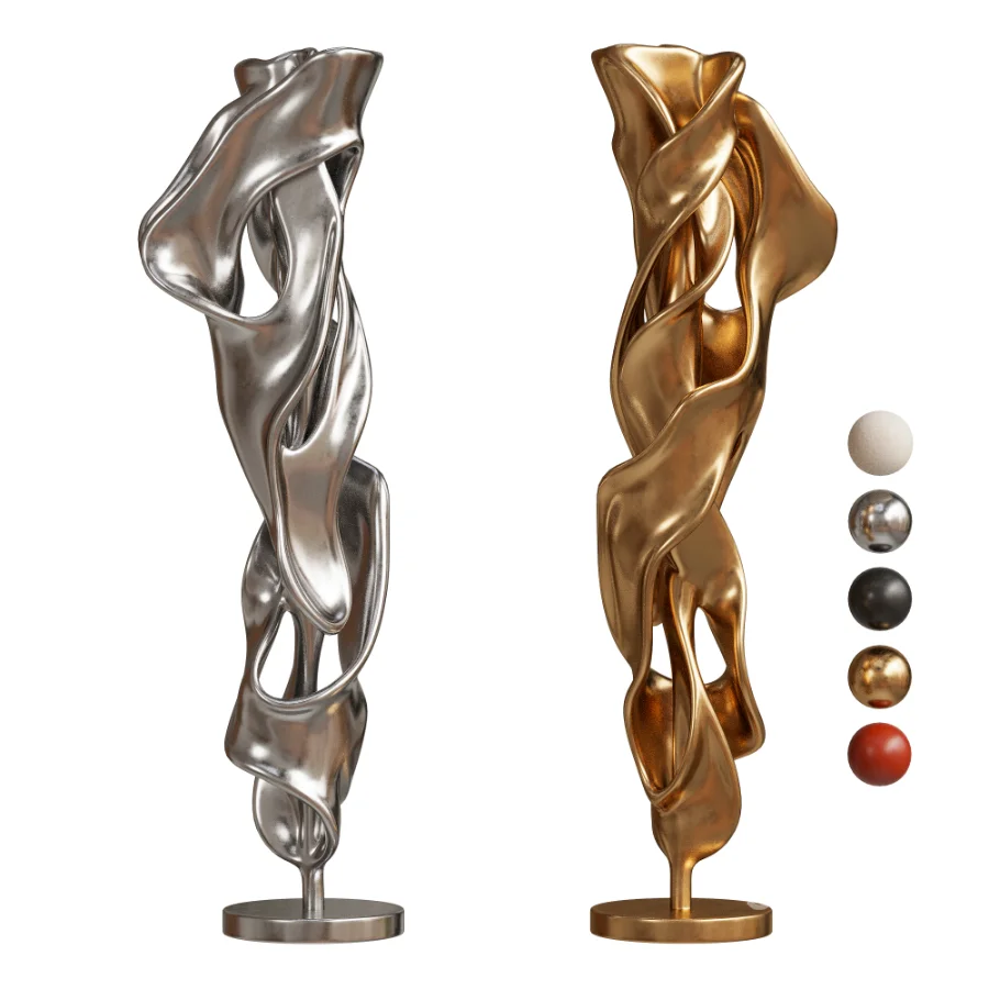 Organic Twisted Ribbon Floor Sculpture Image 3