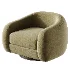 Laszlo Caramel Brown Leather Swivel Chair - Thumbnail 4