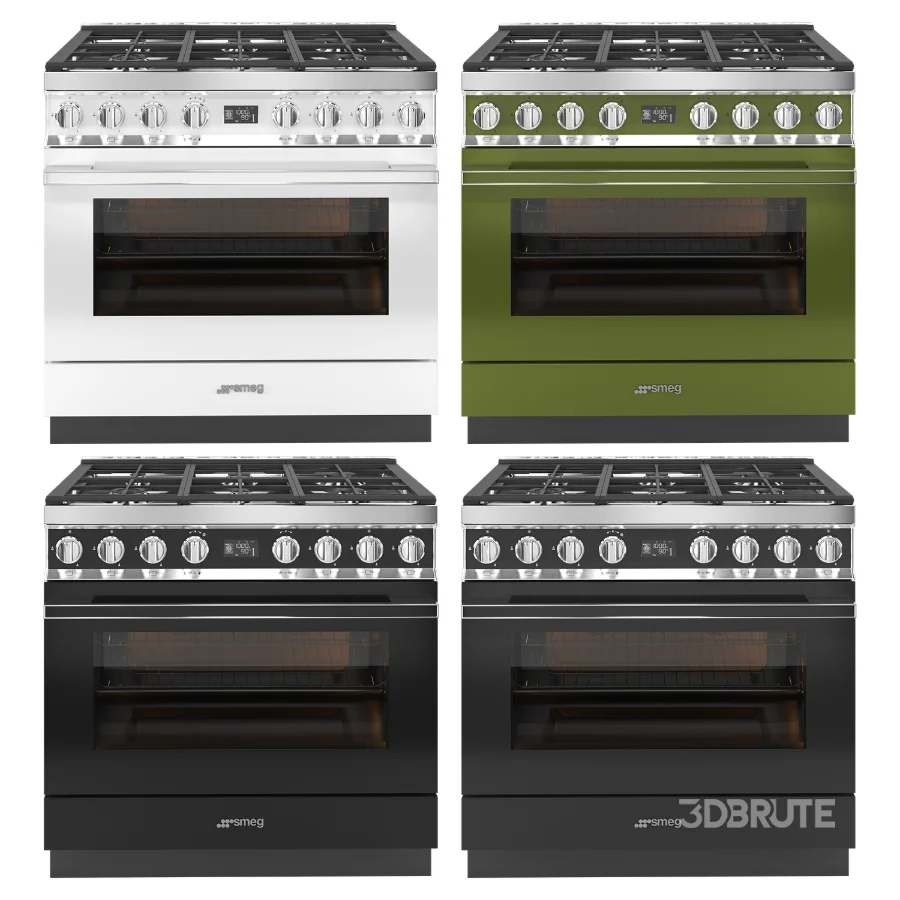 SMEG – Cooker with Gas Hob 90cm – Decorative wall hood 90cm Image 6
