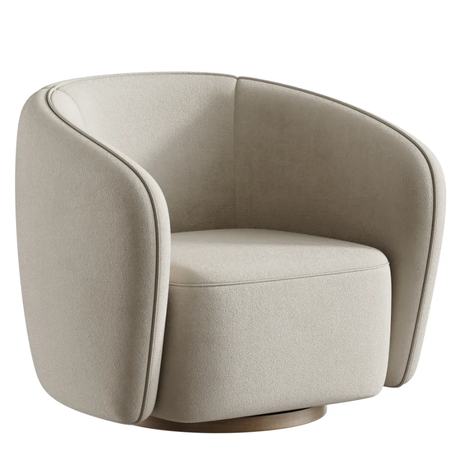 Modern Jacquard Swivel Barrel Accent Chair Image 3