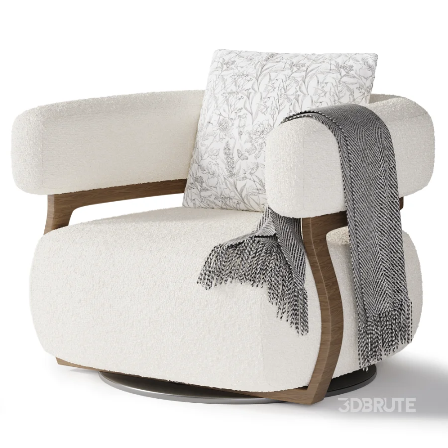 Luxury Burgundy Swivel Armchair Image 4