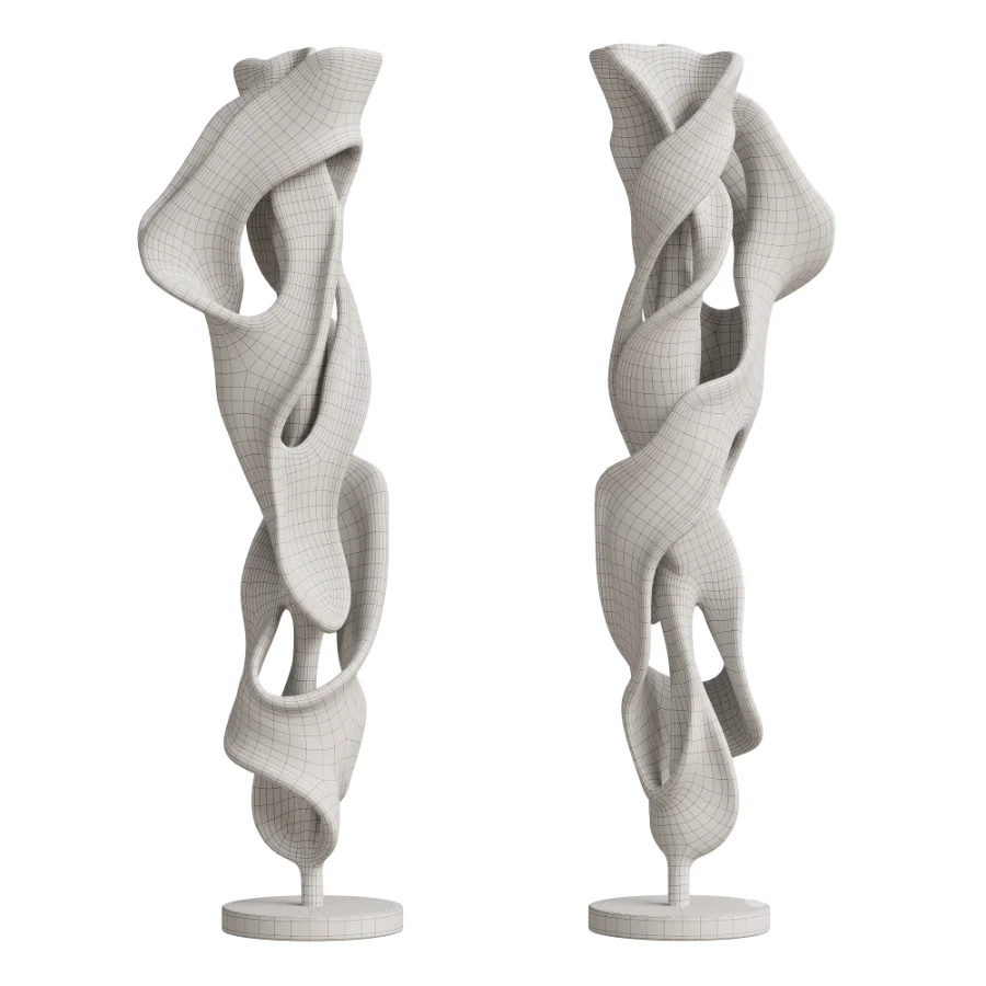 Organic Twisted Ribbon Floor Sculpture Image 4