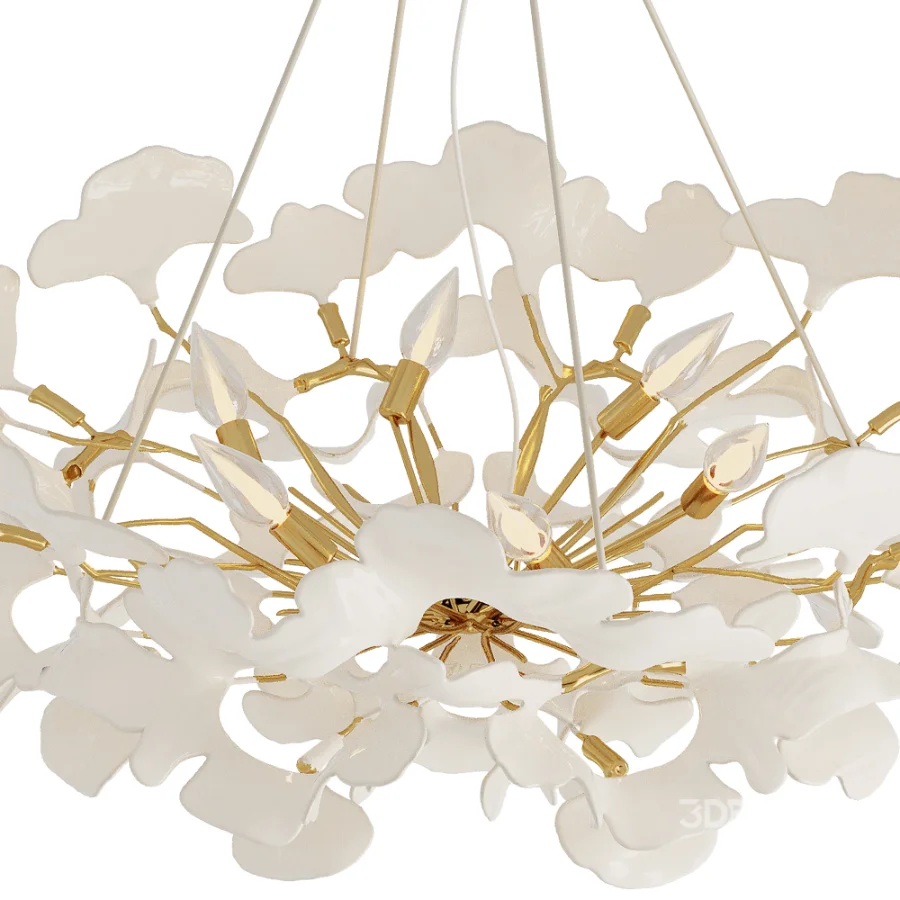 Ceramic Ginkgo Leaf Chandeliers Image 5