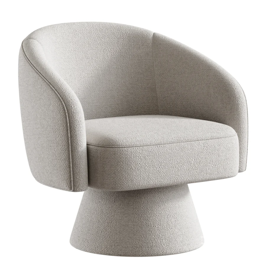 Lenn swivel armchair chenille taupe Image 2