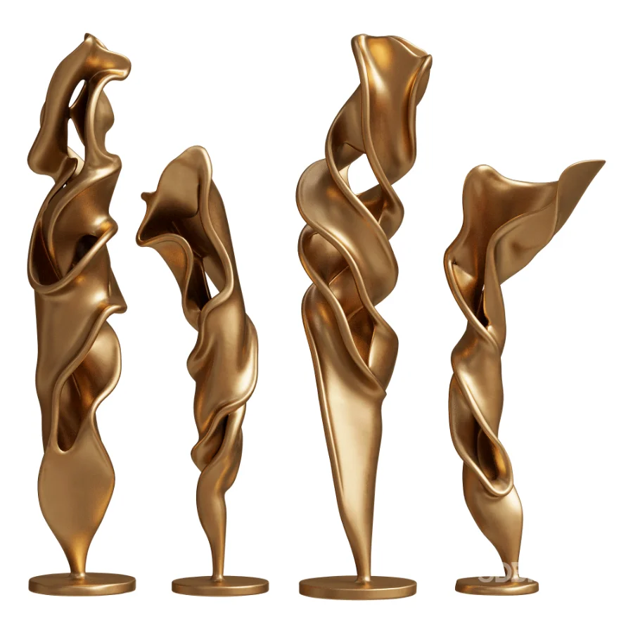 Plaster Floor Statues Organic Spiral Wave Image 4