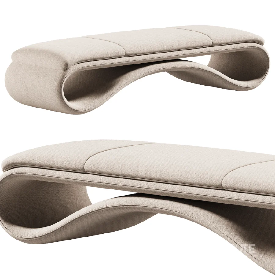 Contemporary leather bench Image 3