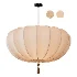 Traditional Japanese Round Iron Frame Fabric Shade Light Chandelier - Thumbnail 3