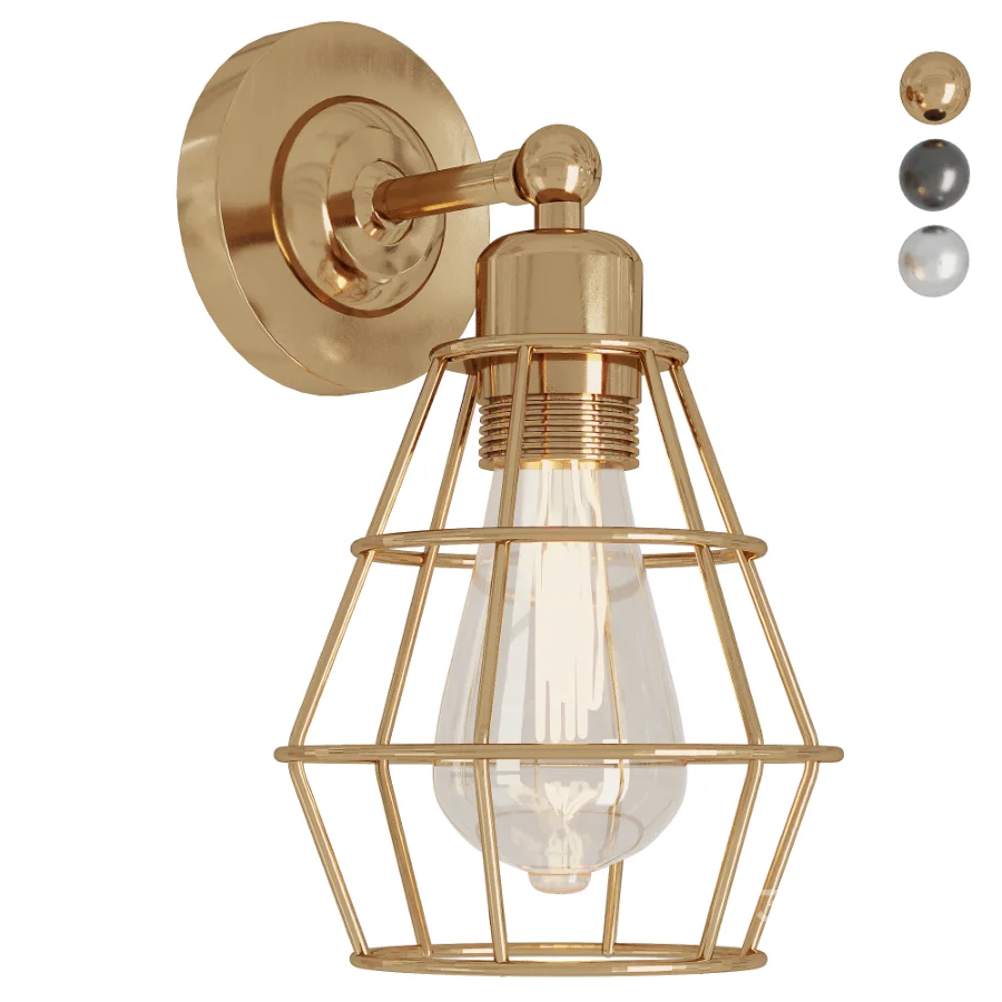 Wire Cage Wall Lamp Image 3