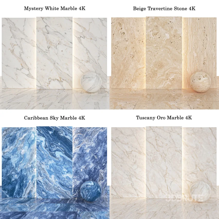 Stone 142 (Caribbean Sky, Mystery, Tuscany Oro, Travertine) Image 6