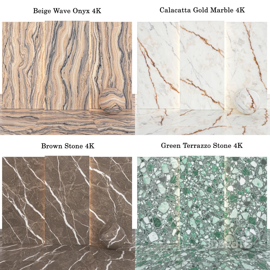 Stone 147 (Calacatta, Terrazzo, Wave onyx) Image 6