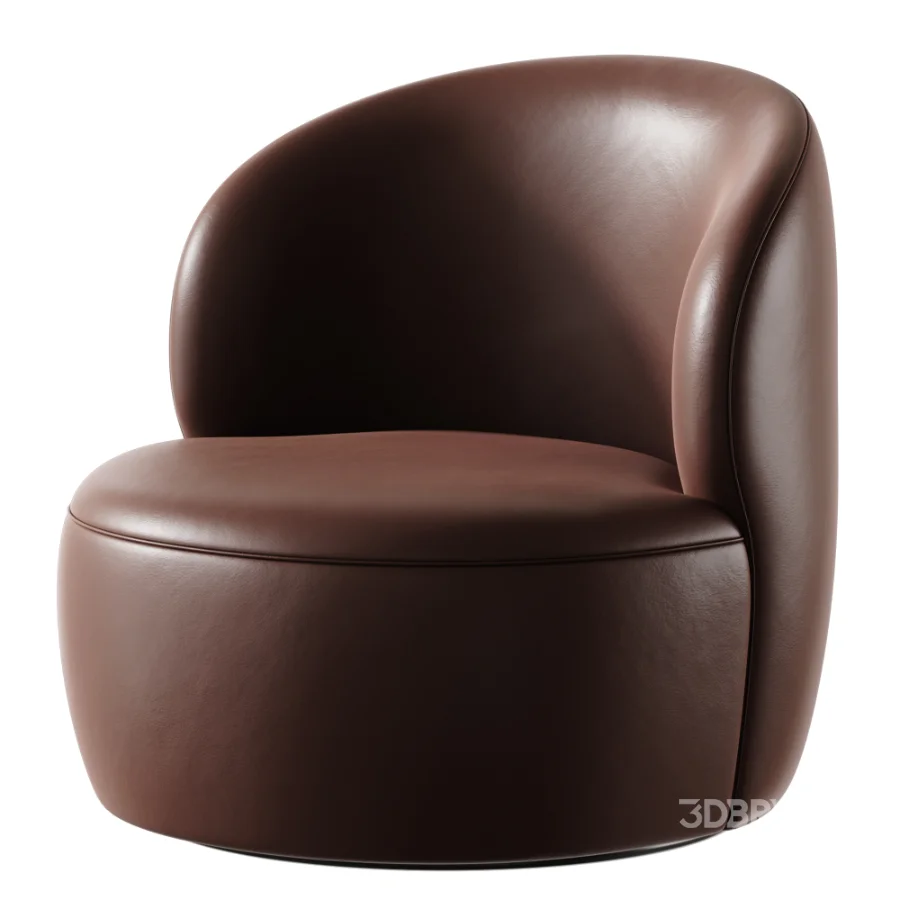 Upholstered Swivel Barrel Chair Image 5