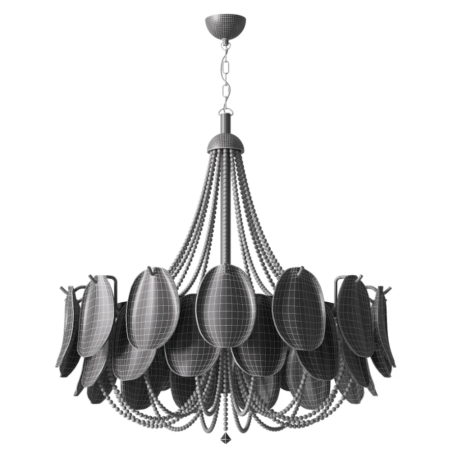Blush Pink Petal Glass Chandelier Image 5