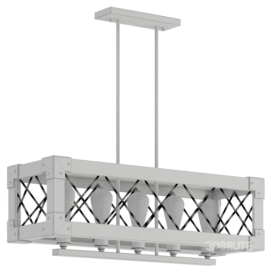 Linear Rectangular Chandelier Image 4