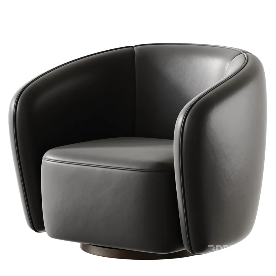 Modern Jacquard Swivel Barrel Accent Chair Image 5