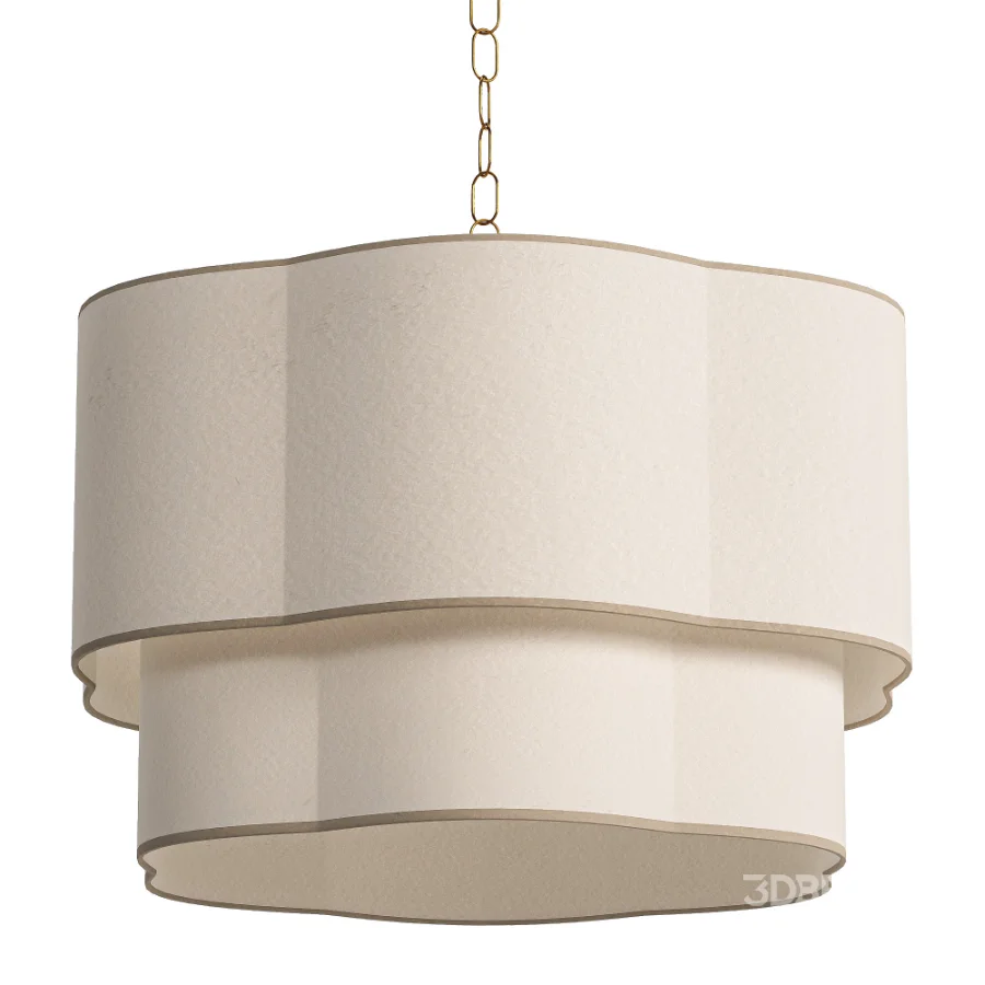 Light Linen Drum Dimmable Chandelier Image 3