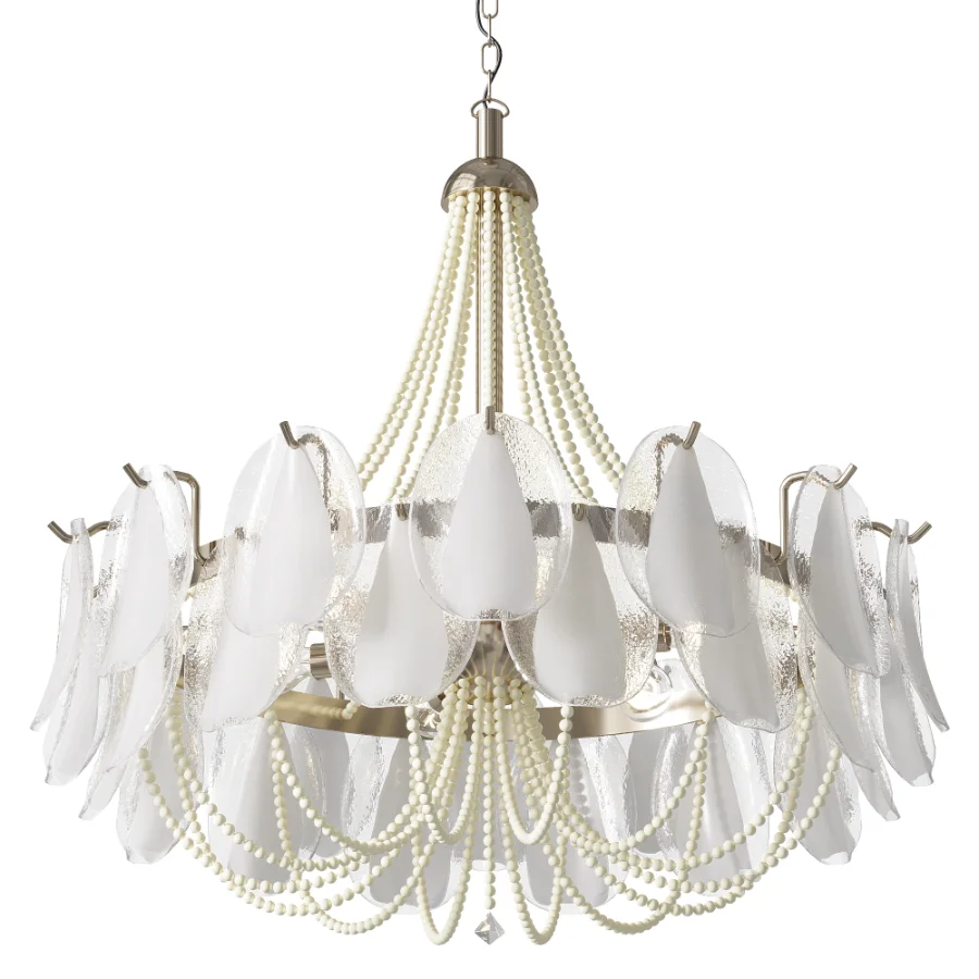 Blush Pink Petal Glass Chandelier Image 3