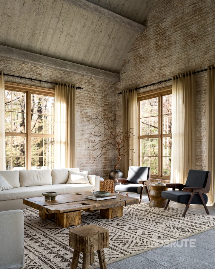 Wabi-sabi living room interior Image 4